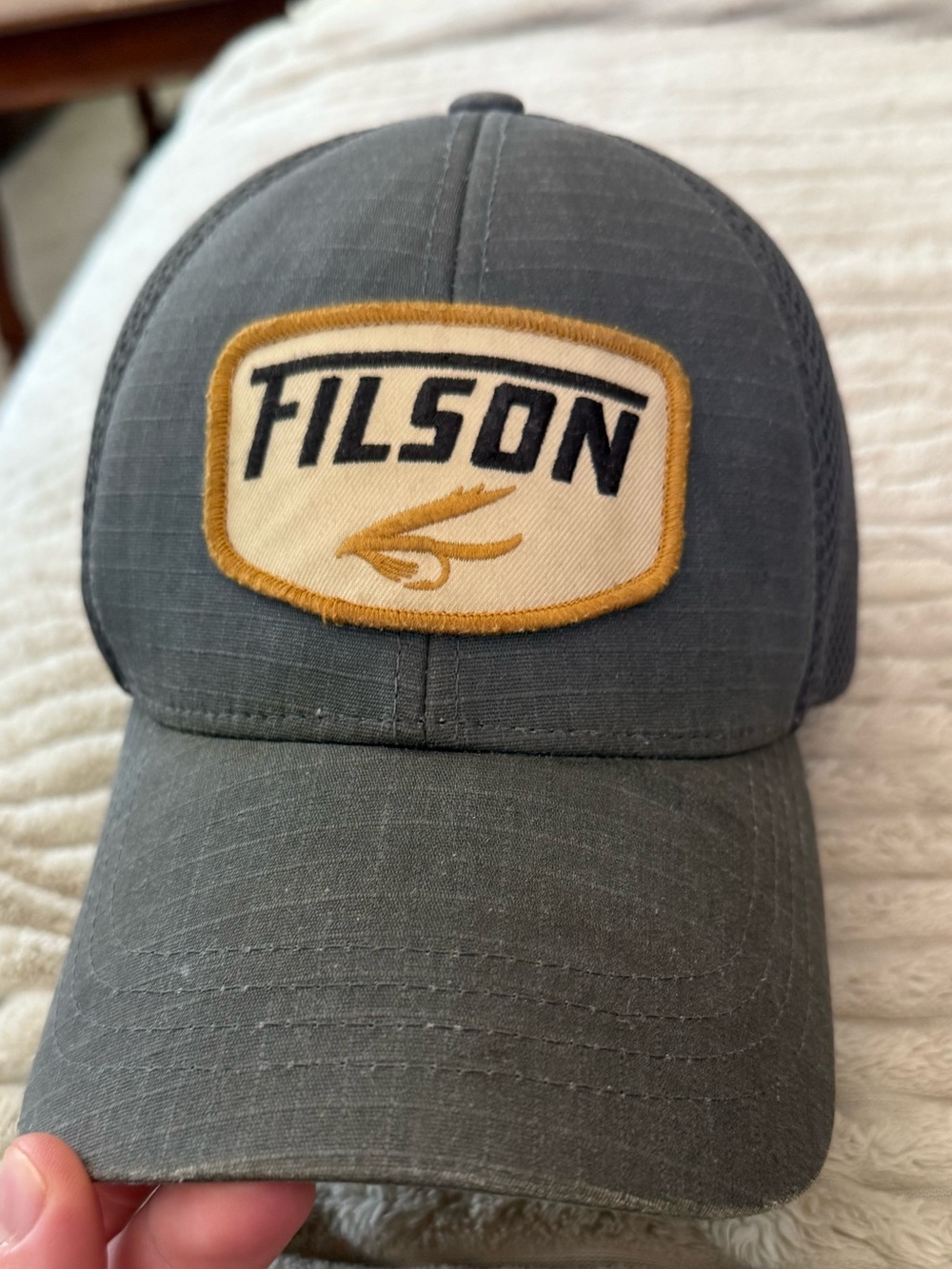 Filson Mesh Logger Cap Gray Fishing Adjustable